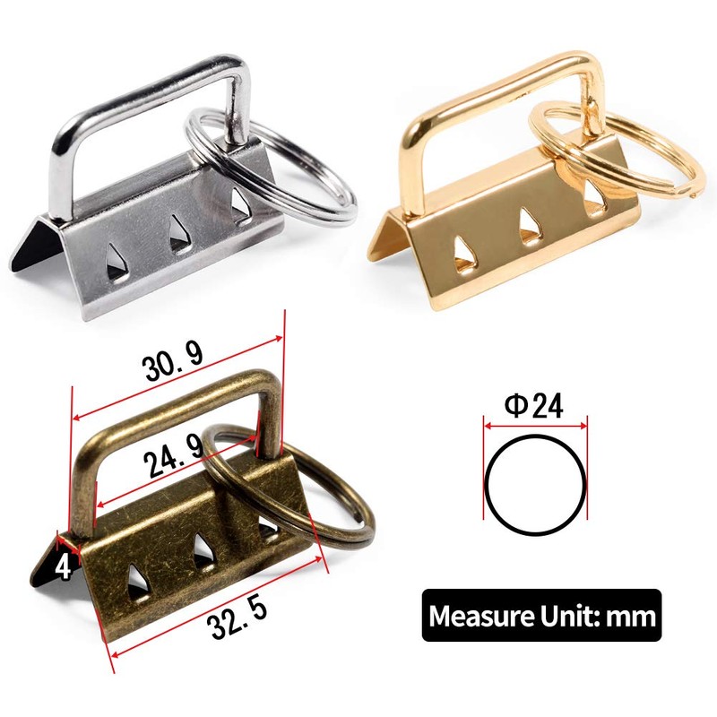 SPEEDWOX 25 Pcs Key Fob Hardware 1.25 Inch Mixed Set