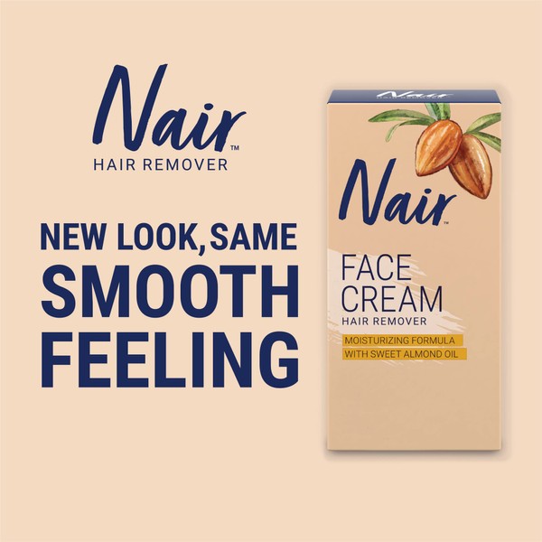 Nair Nair Hair Remover Moisturizing Face Cream, with Sweet Almond