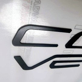 Advanced Trims SET OF 2: 2005-2013 Corvette C6 MATTE BLACK Plastic Letters Rear Bumper Emblem