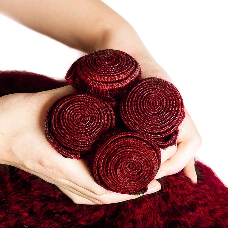 30 32 34 inch 99J Bundles Human Hair Burgundy Yaki