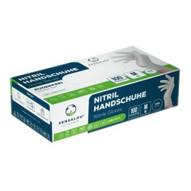 Sensalou Disposable Nitrile Examination Gloves, Powder-Free, Latex-Free, Medium - Size M (8), Pack of 100