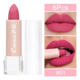 Cmaadu 6 Labiales Mate Hidratantes, Fácil De Aplicar.