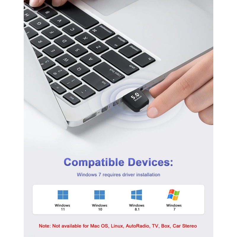 Bluetooth Adapter PC, 5.4 Bluetooth Dongle, Bluetooth Dongle USB, Bluetooth