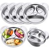 Lounsweer Set of 8 Stainless Steel Toddler Plates 304 Stainless