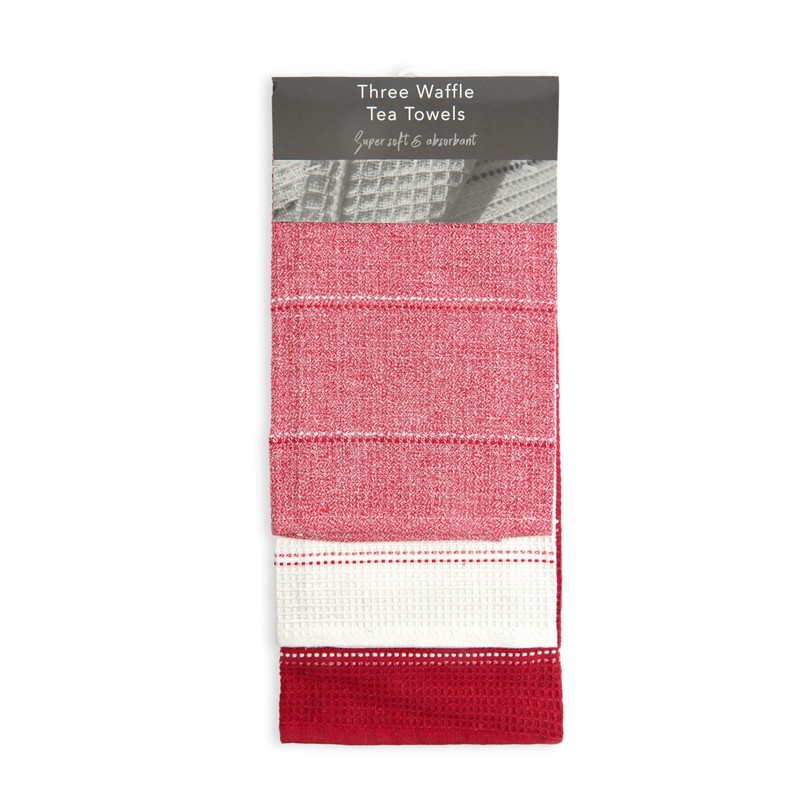 Emma Barclay Utopia 3 Pack Waffle Kitchen Tea Towel Set