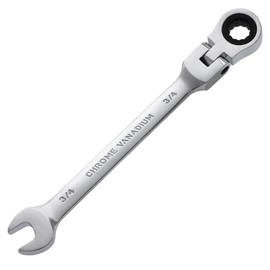 B4B BANG 4 BUCK 3/4 Wrench, Flex-Head Ratcheting Combination Wrench Industrial Grade 72 Teeth 12 Point Ratchet Box Ended and Open End Spanner Tools, SAE