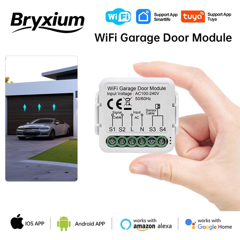 Smart WiFi Garage Door Opener - Bryxium Universal Wireless Remote