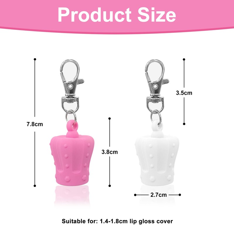 BRDXOOL 2 Pieces Lip Gloss Keychain Cap - Fit for