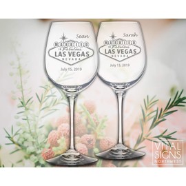 Married in Vegas, Las Vegas Wedding, Married in Las Vegas, Las Vegas, Wedding glasses, Toasting Glasses, Wine Ceremony, Wedding gift