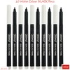 Doms Aqua Felt Tip Pens, BLACK, Pack of 10, Fibre
