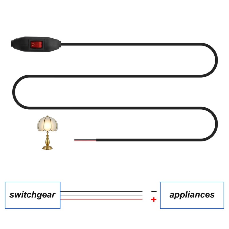 XMSJSIY 3A 12V 24V Inline Cord Switch ON/Off Push Button