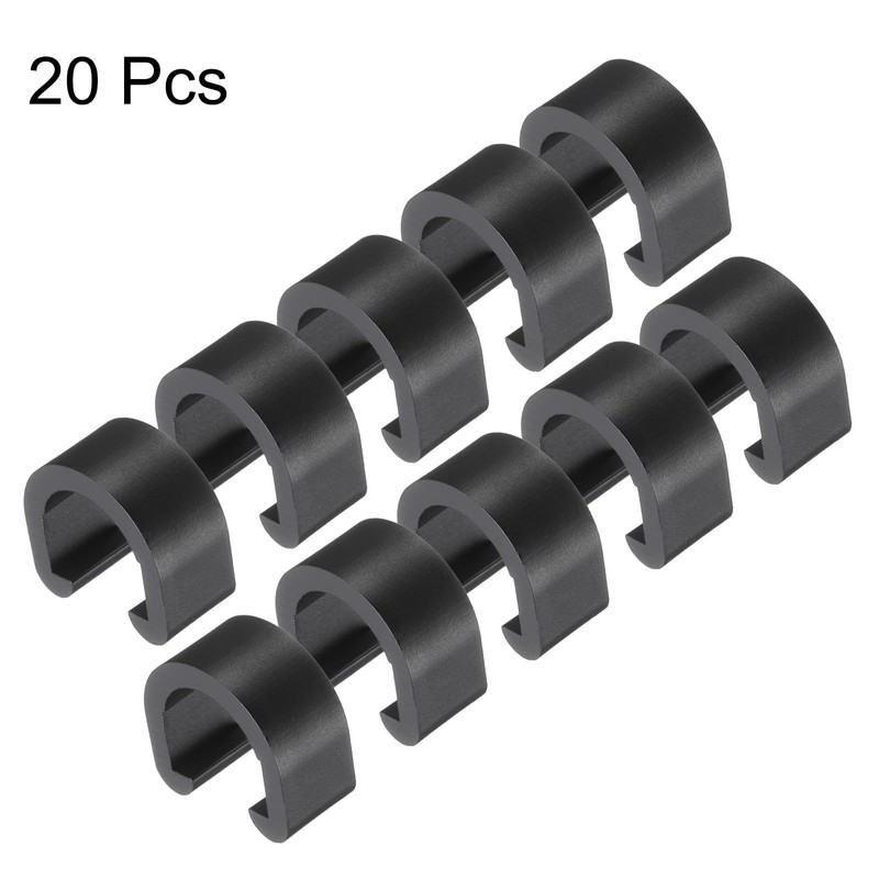 sourcing map 20pcs Bicycle Cable Clamps C-Clips Housing Hose Guide