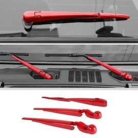 JWWY Windshield Wipers Arm Cover Trim Front Window Wiper Cover for Jeep Wrangler JL JLU & Gladiator JT 4xe 2018-2025 Exterior Accessories 8PCS Red