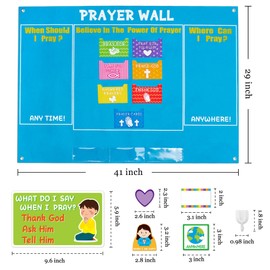 WATINC 37Pcs Prayer Wall Felt Story Board Set with Story Card, Prayer Bulletin Board Accessories, Religious Flannel Felt Stories for Preschool Kids Classroom Sunday School Home