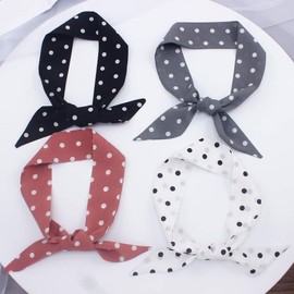 Uainhrt 6Pcs Creative Small Dot Pattern Bag Handbag Handle Ribbon Scarf Hair Head Band Neck Scarf Neckerchief Scarf Fashion Gifts