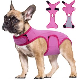 LeLePet Dog Surgery Recovery Suit, Post Surgery Dog Suit for Male and Female, Adjustable Medical Recovery Suit for Dogs After Surgery, Soft Dog Surgical Suit for Wound Protection, Pink S