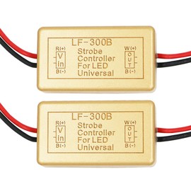 YSY 2Pcs LF-300B Flash Strobe Controller Box Continuous Flashing Module for LED Headlight Foglight Small Light 12V (LF-300B)