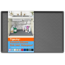 TigeJoy Under Sink Sink 31" x 19" - Silicone Sink in Kitchen and Bathroom Organizers and Storage, Waterproof Protector for Drawer Shelf and Cabinet Liner, Flexible Sink Drip Tray