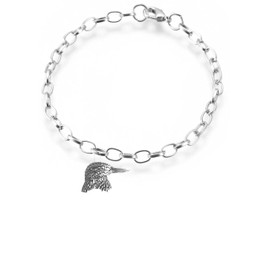 c29 kingfisher fine lead free English Pewter charm on a belcher link chain anklet bracelet