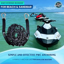 AnchorMate Bungee Line 7-14 Ft | Boat Bungee Lines for Boats, PWCs & Kayaks | Absorbs Shock from Swells & Wind, Prevents Anchor Dislodging | Perfect for Anchoring, Mooring & Tethering