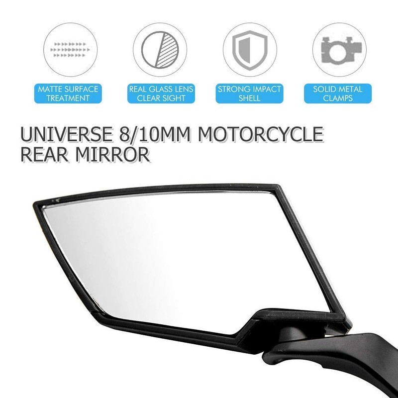 MASO Universal Motorcycle Side Mirrors 8mm/10mm Aluminum Diamond Style Motorcycle