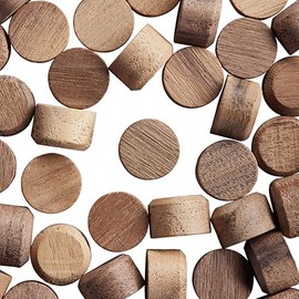 WidgetCo 1/2" Walnut Oval Wood Plugs, Natural & Unfinished, Can Be Sanded, Stained or Painted (Qty 100)