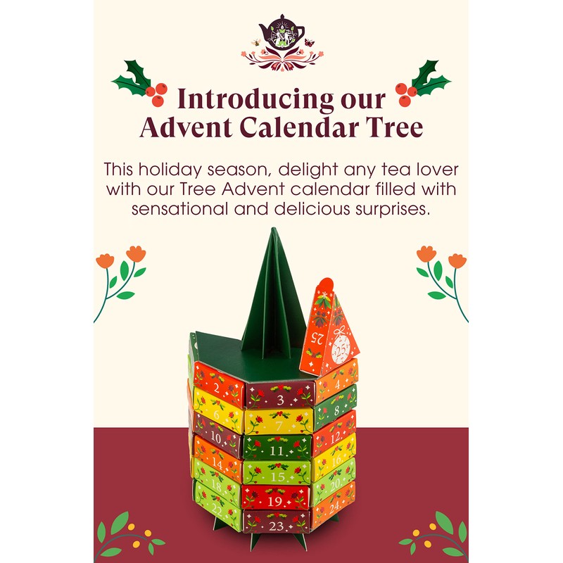 English Tea Shop Organic Advent Calendar Tree - 25 Pyramid