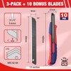 WORKPRO 2-In-1 Safety Utility Knife Retractable Snap-off blade, Metal Box