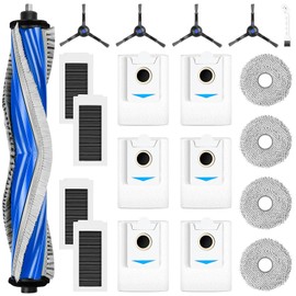 KTNAid 20 St1ck Zubeh?r f1r Ecovacs Deebot X5 / X5 Pro Omni Saugroboter, 1 Hauptb1rste 6 Staubbeutel 4 Wischt1cher 4 Filter 4 Seitenb1rsten 1 Reinigungsb1rste