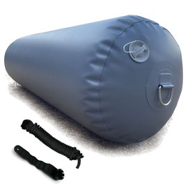 DSCRAFT Heavy-Duty Inflatable PVC Boat Fenders Stationary Dock Yacht Sailboats Dark Grey (18"x30")