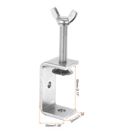 sourcing map 2pcs 304 Stainless Steel C Clamps 2.17" (55mm) Wide Jaw Opening Wood Clamps Metal U Beam Clamp for Woodworking Welding Building Household Mounting