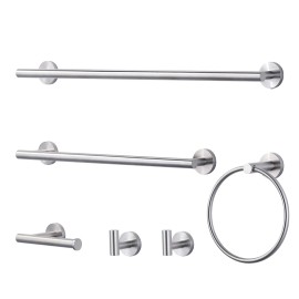 Elegant Lever Design Bathroom Accessories Single Towel Bar Robe Hooks Gold Stainless Steel 304 Bath Hardware SetColor: Nickel