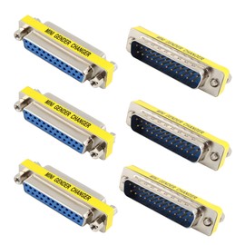 bociloy 6Pcs 25Pin Male to Female Mini Gender Changer Coupler Adapter DB25 Serial Cable Gender Changer VGA Coupler