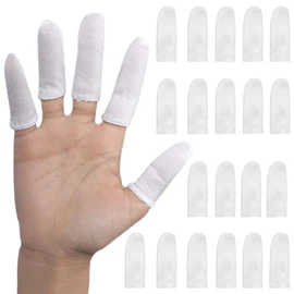 White Cloth Finger Cover, Cloth Finger Cover, Finger Supporter, Fingertip Protection Sack, Prevents Fingertip Abrasion, Hand Eczema, Chags, Cotton, Stretchable, Anti-Static, Anti-Slip, Anti-Slip,