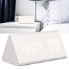 LED Digital Alarm Clock Multipurpose Wooden Clock with Voice Control
