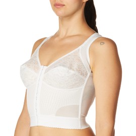 Carnival Women's Front Closure Longline Posture Support Bra, White, 36D