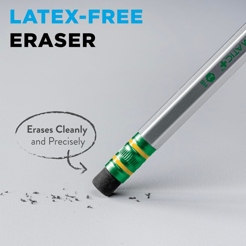 Ticonderoga Sensematic Mechanical Pencil, 0.7mm Lead, Silver, 2 Count