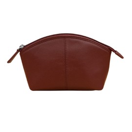 ili New York Genuine Leather Cosmetic Pouch – RFID Blocking, Leather Makeup Bag for Purse with Top Zip Closure & Interior Zip Pocket, Perfect as a Compact and Stylish Travel Cosmetic Bag