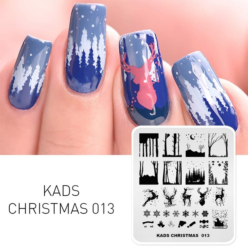KADS Christmas Stamp Plate Image Template Nail Art Decoration Design