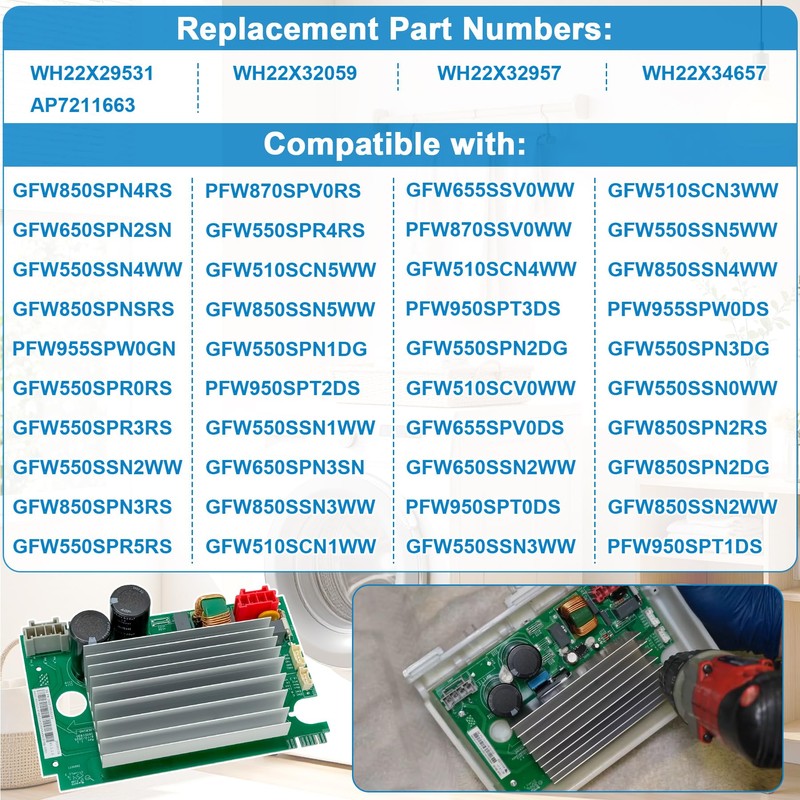 WH22X35837 Inverter Control Board Compatible with GE Washer Control Board