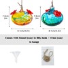 Pack 2 Blown Glass Hummingbird Feeders for Outdoors 3inch Small