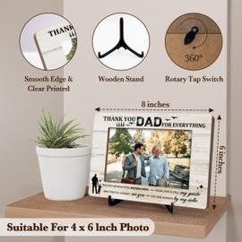 Dad Memorial Picture Frame, In Loving Memory Of Passed Dad Frame, Sympathy Wooden Photo Frame With Stand, Bereavement Gifts For Loss Of Father, Condolences Grief Frame Gifts Memorial Decorations, A37