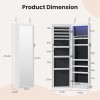 ANTONIA Lockable Jewelry Cabinet w/ Full-Length Mirror Wall Door Mount