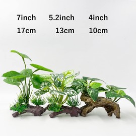 Smoothedo-Pets Fish Tank Decorations Aquarium Decor 3pcs Ornaments Betta Silk Leaf pad Hammock Artifical Driftwood Cave Goldfish Bowl Accessories (Mix-Leaf-Set-G)