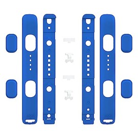 Soft Touch Replacement Case for eXtremeRate Switch Joycon Straps, Hardware Rail Not Included, Custom Joycon Strap Housing Buttons for Switch Joycon - 2 Pack [Blue]
