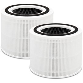 240 Replacement Filter Compatible with Puroair 240 Air Filter, 3-in-1 High Efficienoy Filten with Activated Carbon Filter for 99.97% Air Particles, Smoke and Odor, 2 Pack