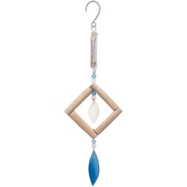 Sunset Vista Designs Hanging Buddy Bouncy Outdoor Garden Décor 16.5 Inch Glass Blue Diamond