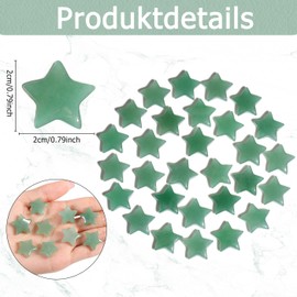 XIANNVXI Set of 20 Star Green Aventurine Stone Crystals Set Natural Gemstones Stars Crystal Stone Polished Stones Lucky Stones Reiki Healing Crystals
