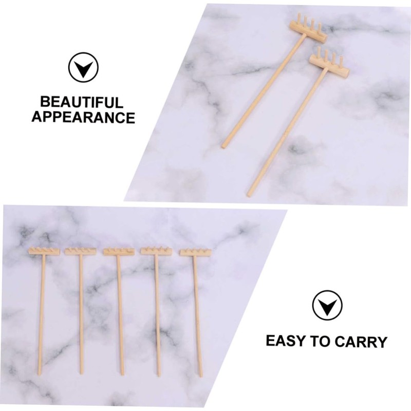 SAFIGLE 2pcs Mini Rake for Zen Garden Decoration Meditation Accessories