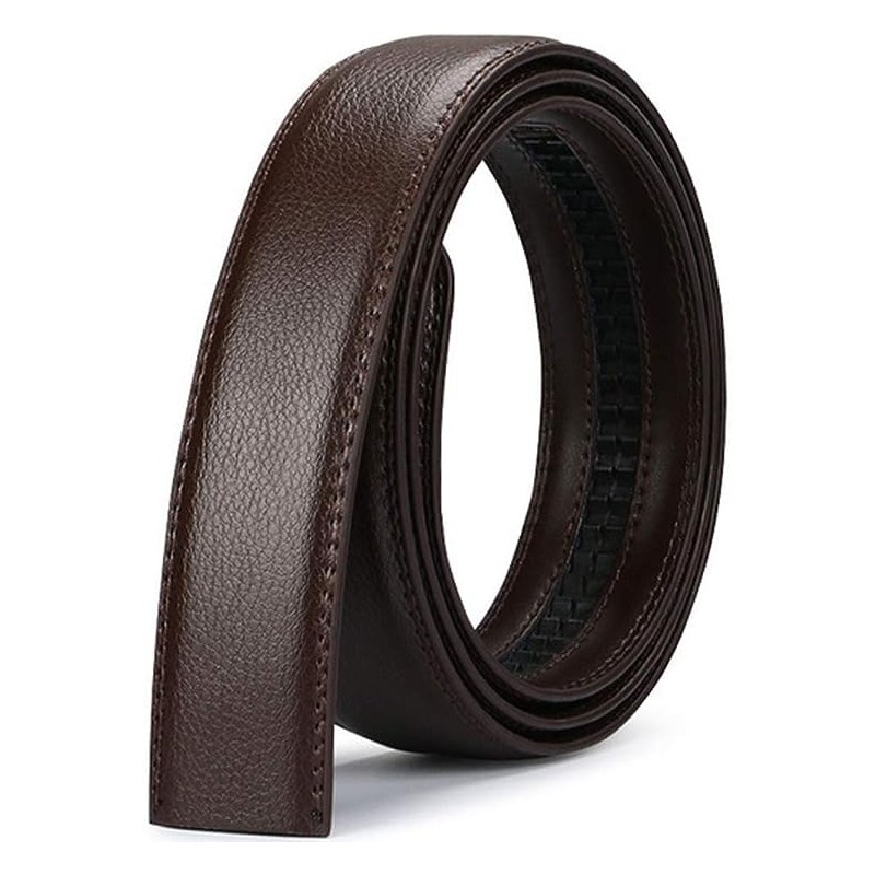 [Nelbons] Men's Leather Ratchet Belt Strap Fits 35mm 1 3/8"